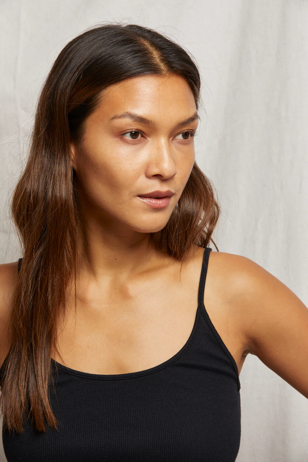 TIFF SPAGHETTI TANK - TRUE BLACK