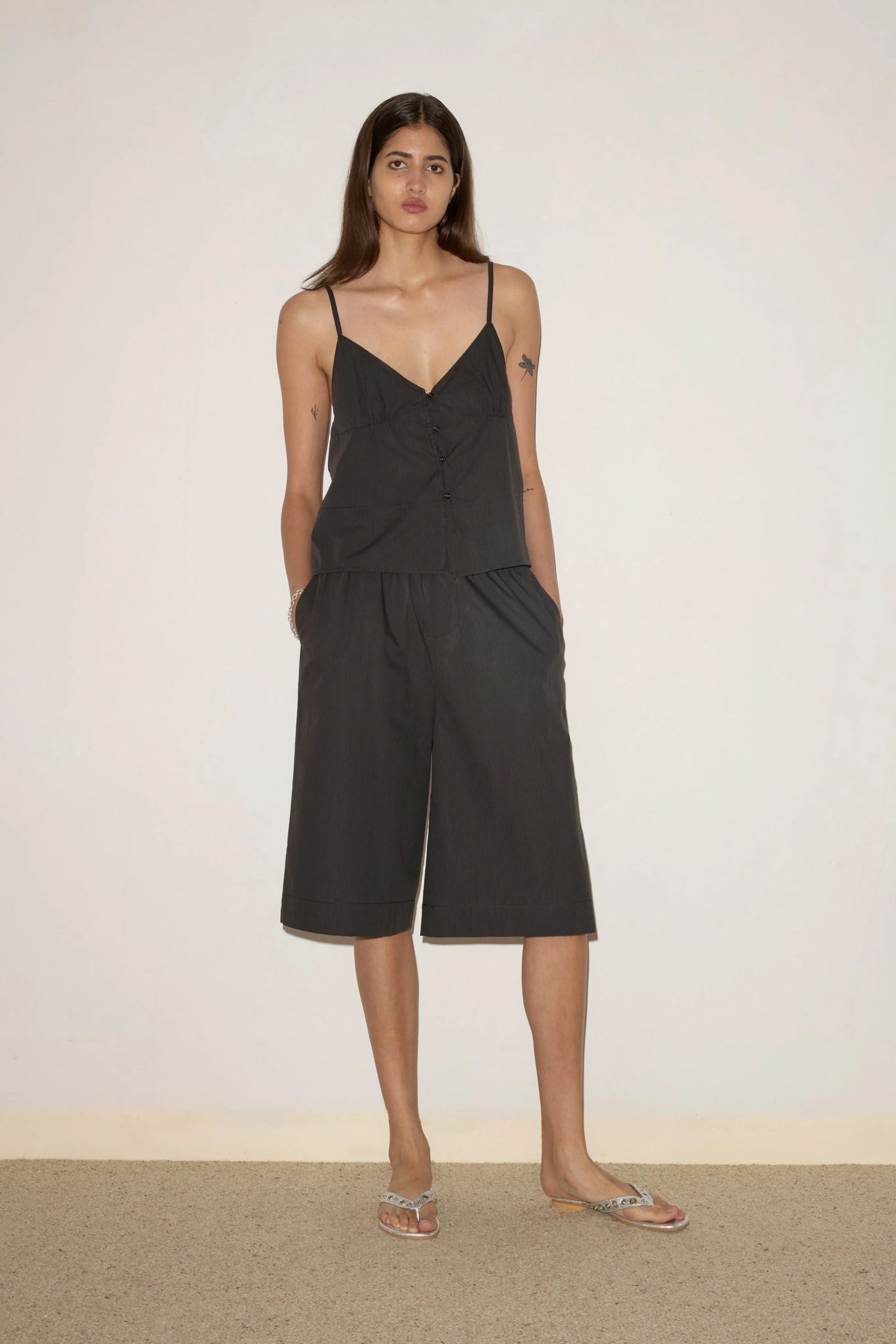 LONG LOUNGER SHORT - BLACK STRIPE