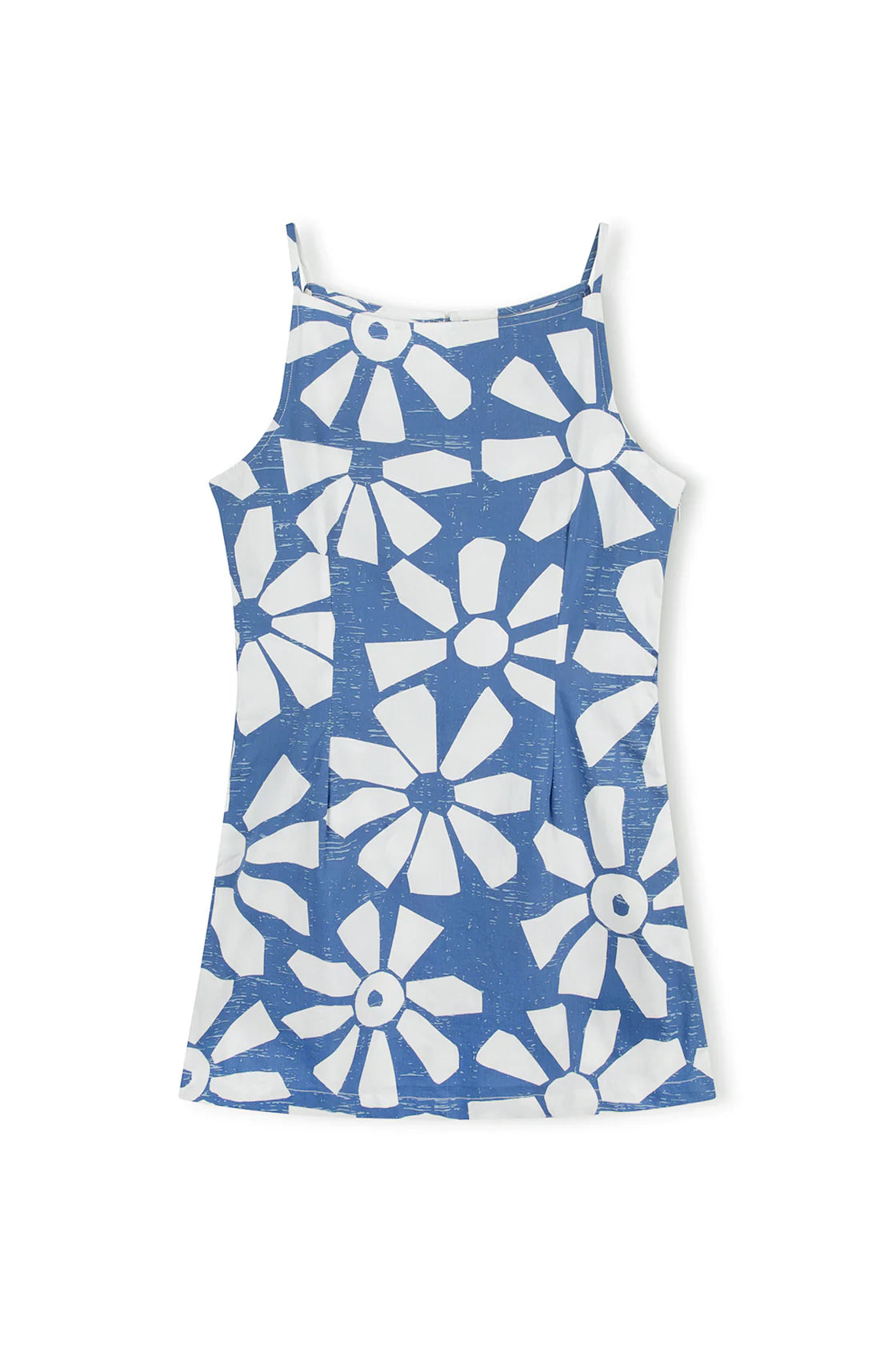 GEO FLOWER COTTON MINI DRESS - GEO FLOWER