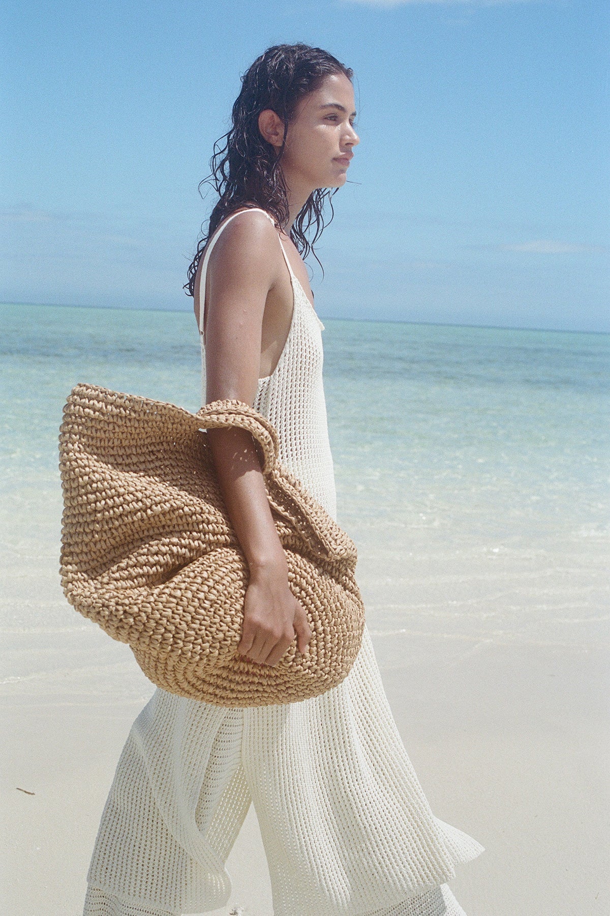 NATURAL ROUND STRAW BAG - NATURAL