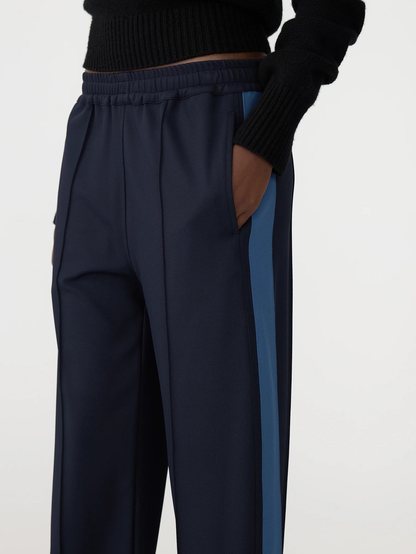TWILL STRIPE DETAIL PANT - INK / MARINE BLUE