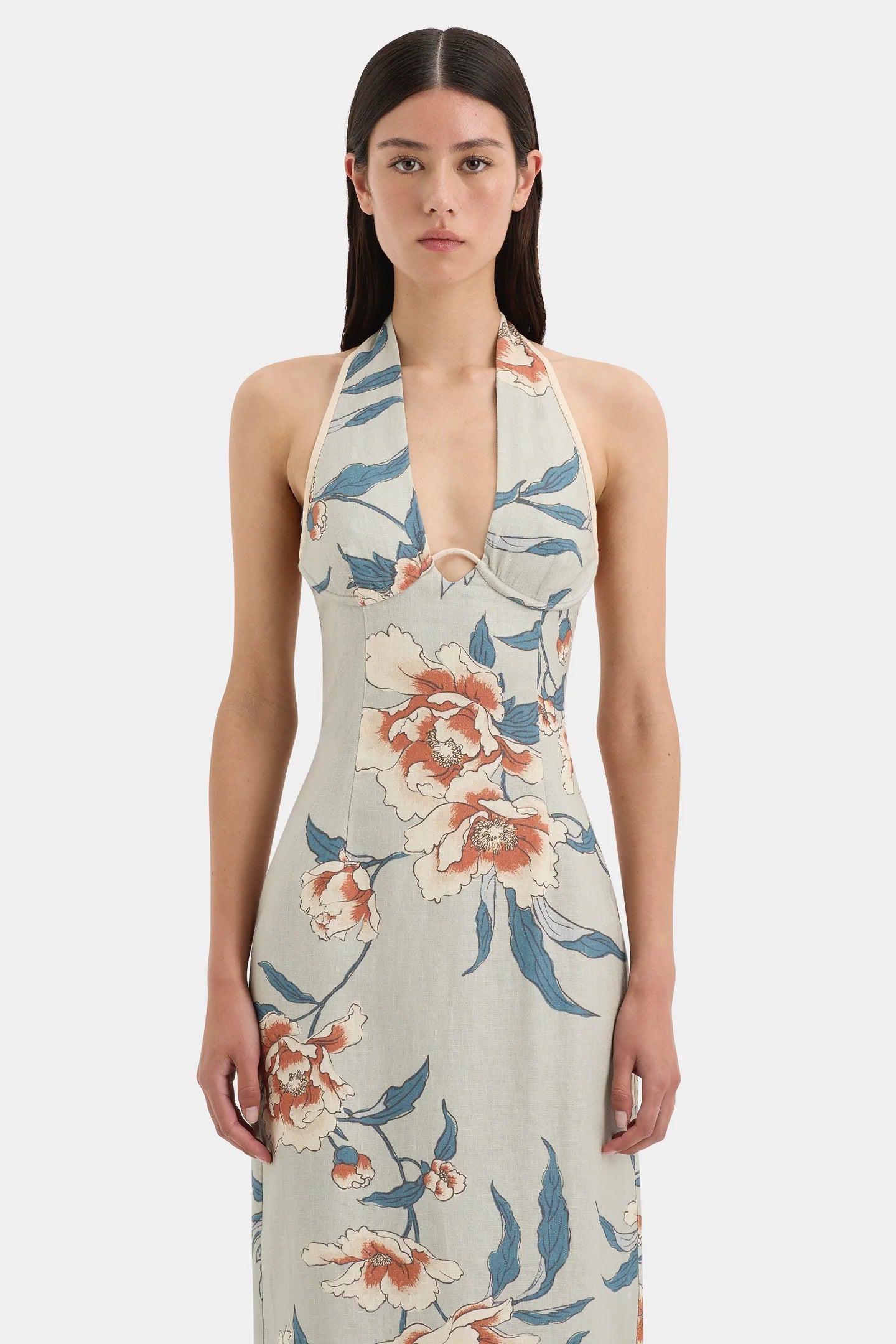 ROISIN HALTER MIDI DRESS - BLOOM FLORAL