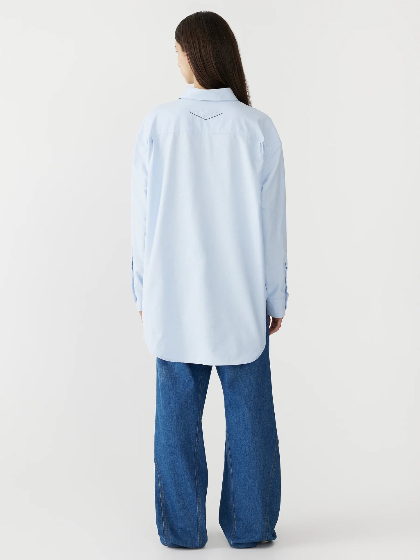 OVERSIZED TRADITIONAL SHIRT - CHAMBRAY