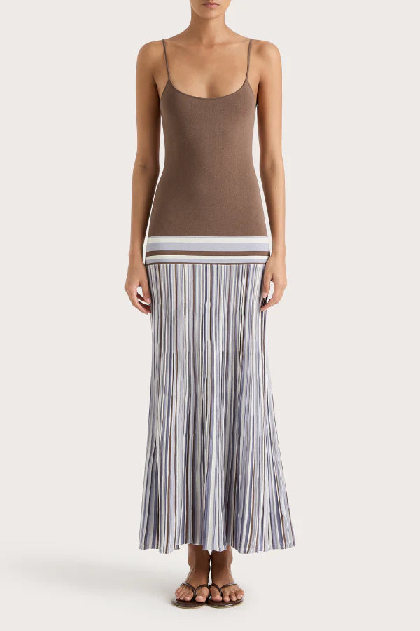CITARA MAXI DRESS - PALE BLUE STRIPE