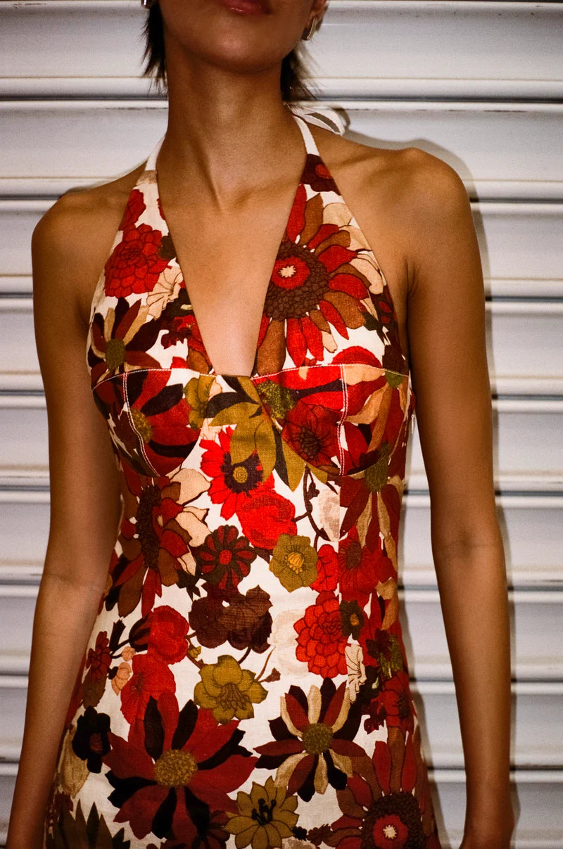 CASTELLA MINI DRESS - FLORA ROSSO