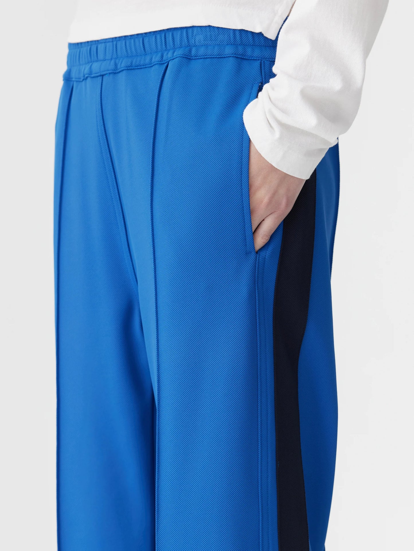 TWILL STRIPE DETAIL PANT - NEON BLUE / INK