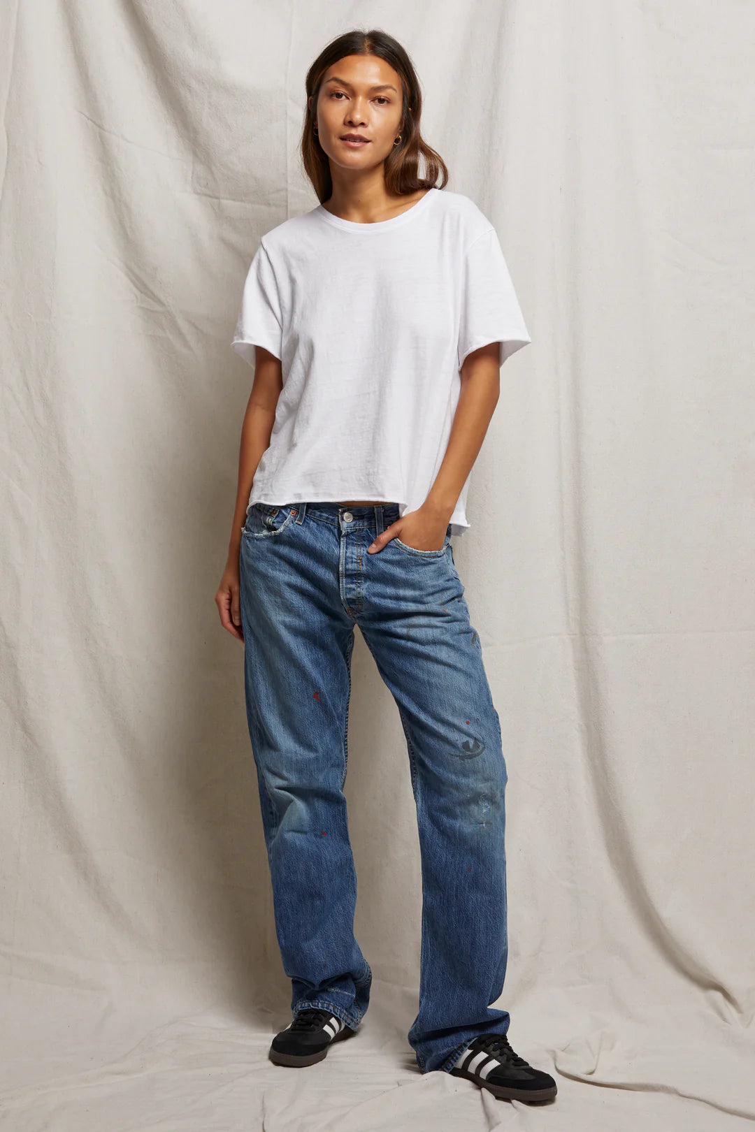 EDDIE OVERSIZED BOXY CREW - WHITE