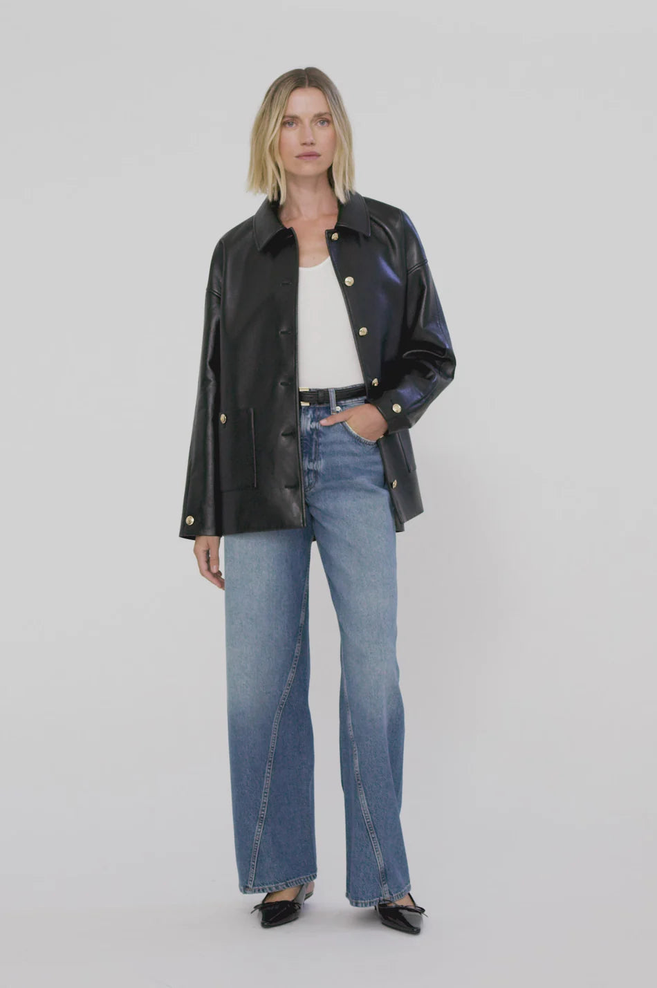 LUCA JACKET - BLACK RECYLCED LEATHER