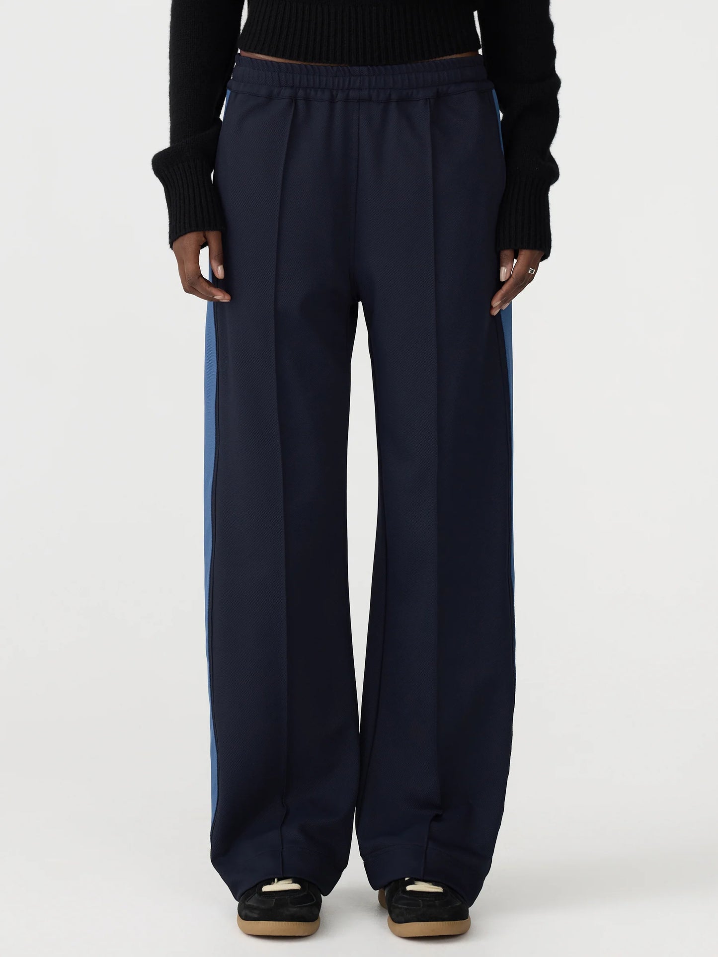 TWILL STRIPE DETAIL PANT - INK / MARINE BLUE