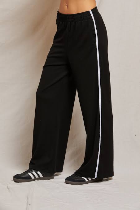 NADIA PANT - TRUE BLACK WHITE STRIPE