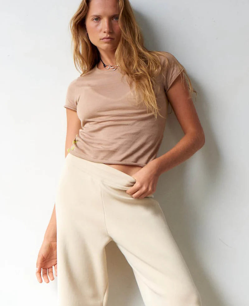 SHEER ESSENTIALS BABY TEE - NATURAL