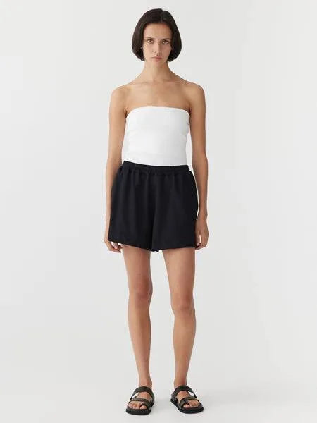 TWILL SIDE DETAIL SHORT - BLACK/WHITE