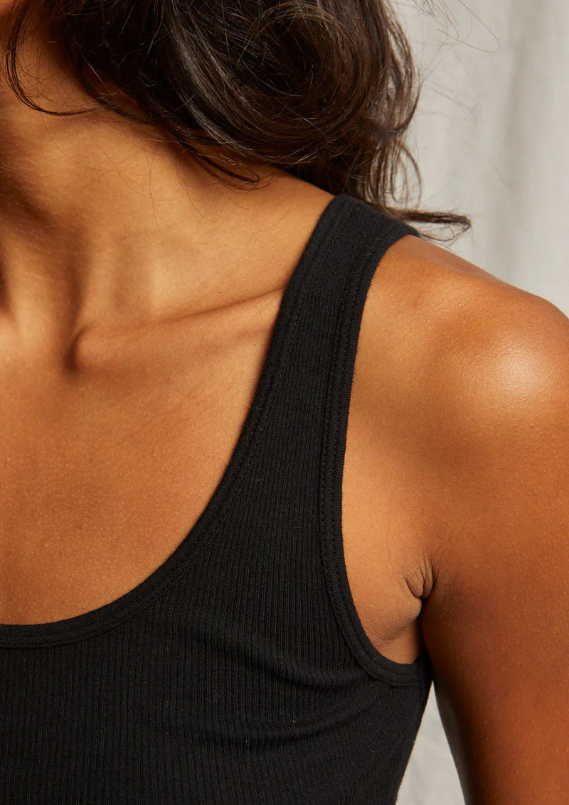 MIA FINE RIB TANK - BLACK