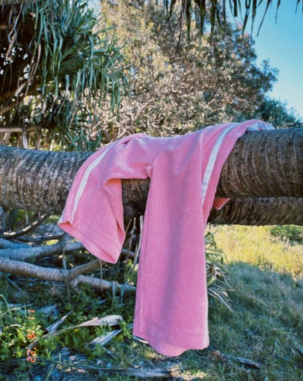 TWIN STRIPE TERRY PANT - PINK
