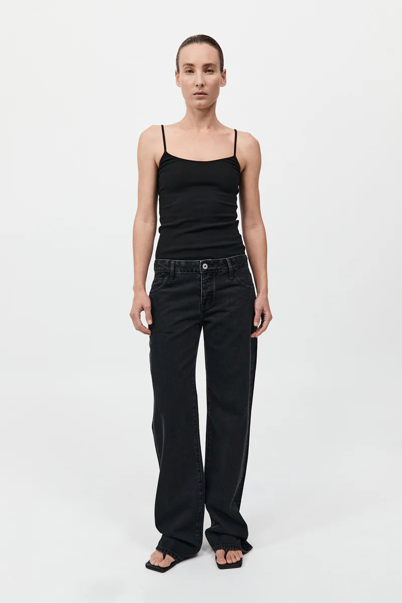 RIB CAMI - BLACK