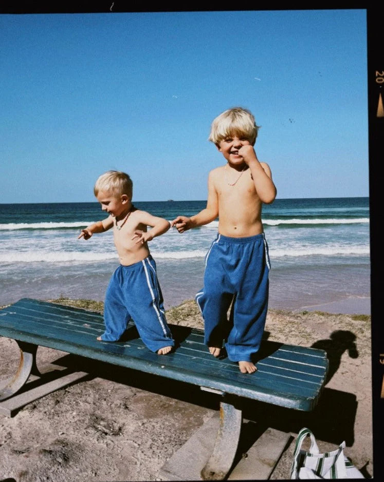 TWIN STRIPE TERRY PANT - BLU