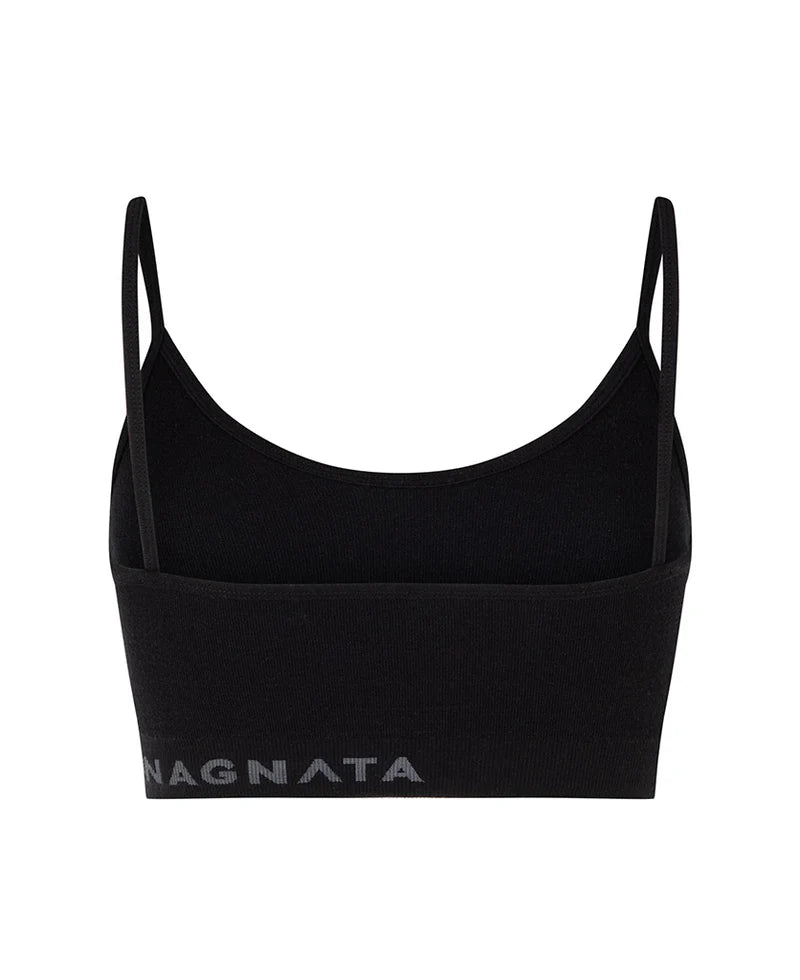 RYO WOOL RIB CROP - BLACK