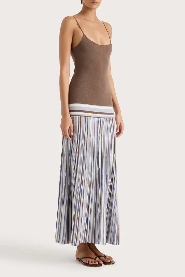 CITARA MAXI DRESS - PALE BLUE STRIPE