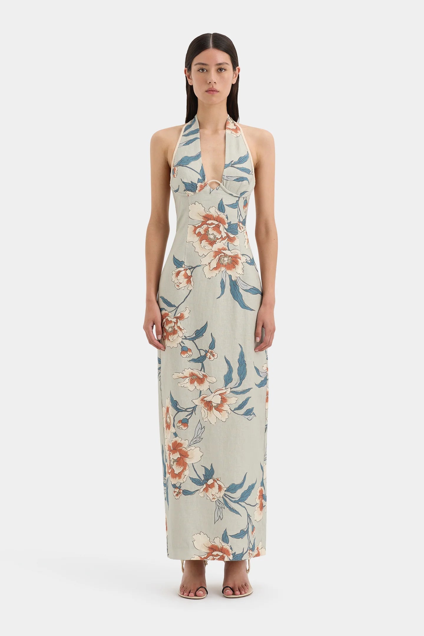 ROISIN HALTER MIDI DRESS - BLOOM FLORAL