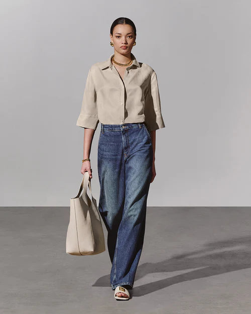 MARY SHIRT - OATMEAL LINEN BLEND