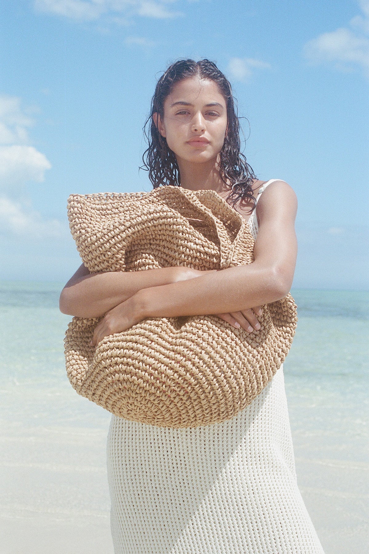 NATURAL ROUND STRAW BAG - NATURAL
