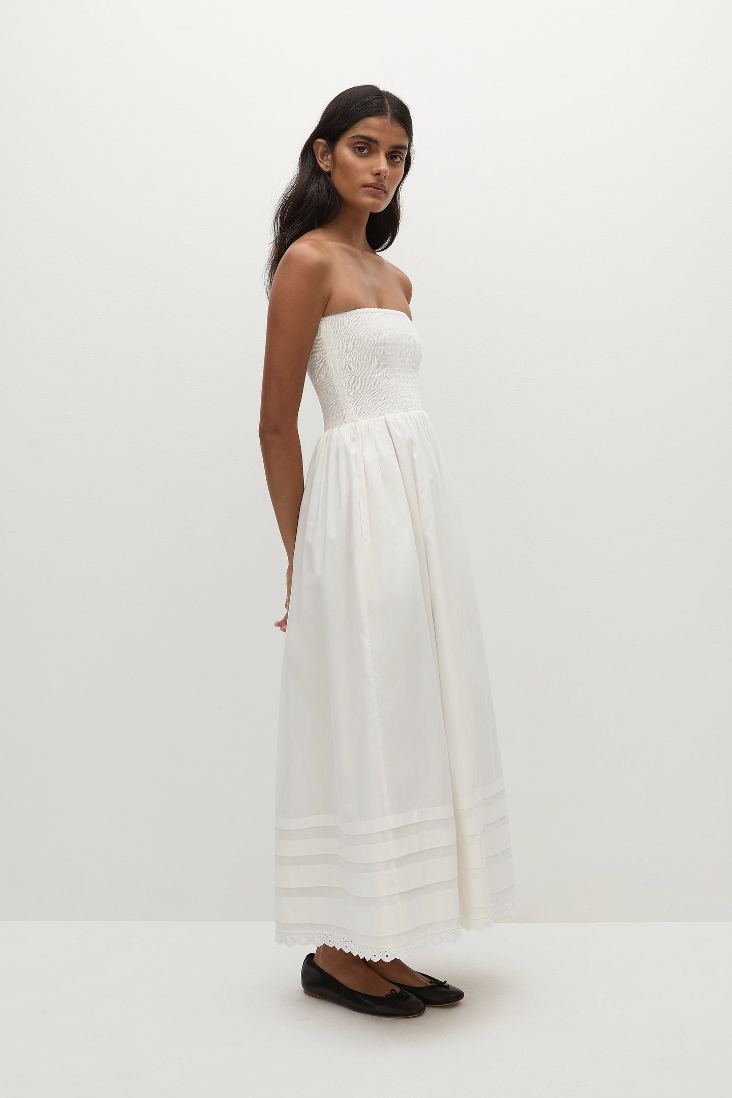 IBEN MIDI DRESS - WHITE