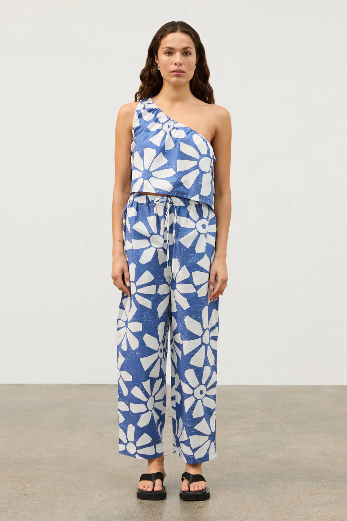 GEO FLOWER COTTON PANT - GEO FLOWER