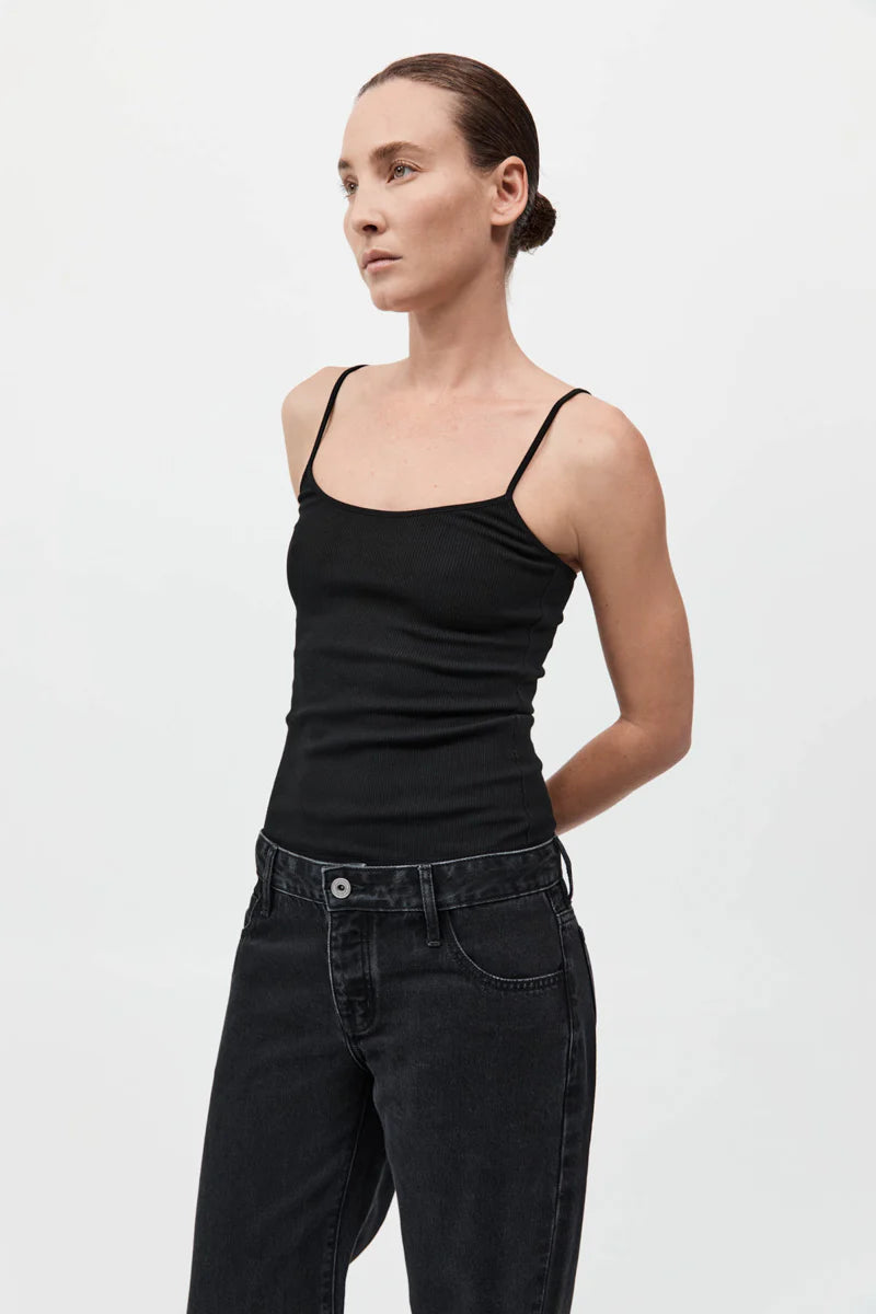 RIB CAMI - BLACK