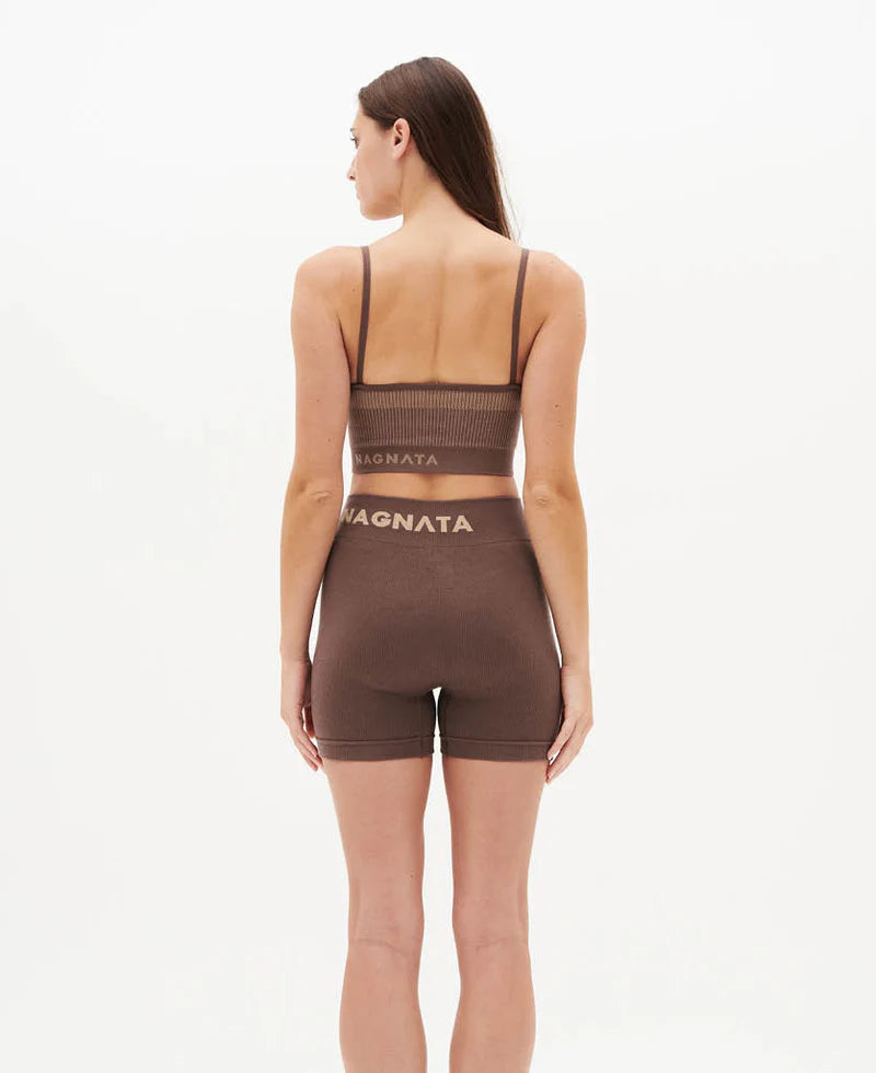 RYO WOOL RIB CROP - MOCHA