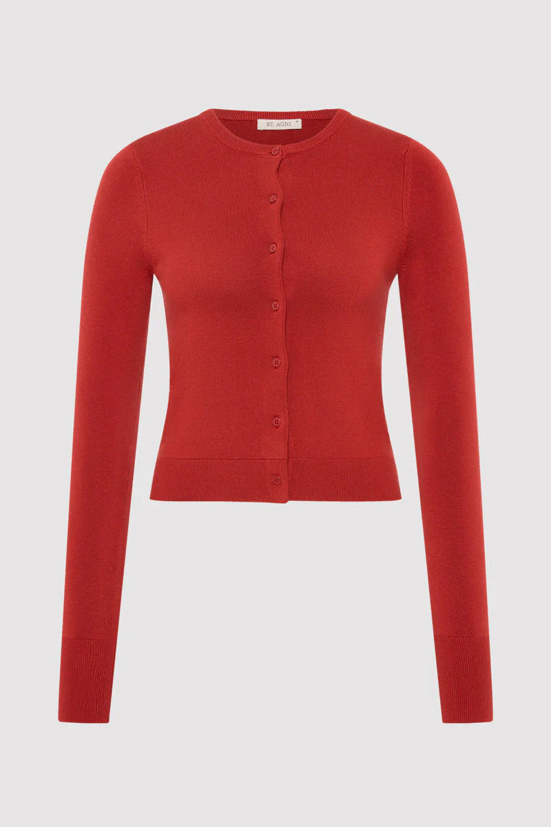 CLASSIC CARDIGAN - ROSSO