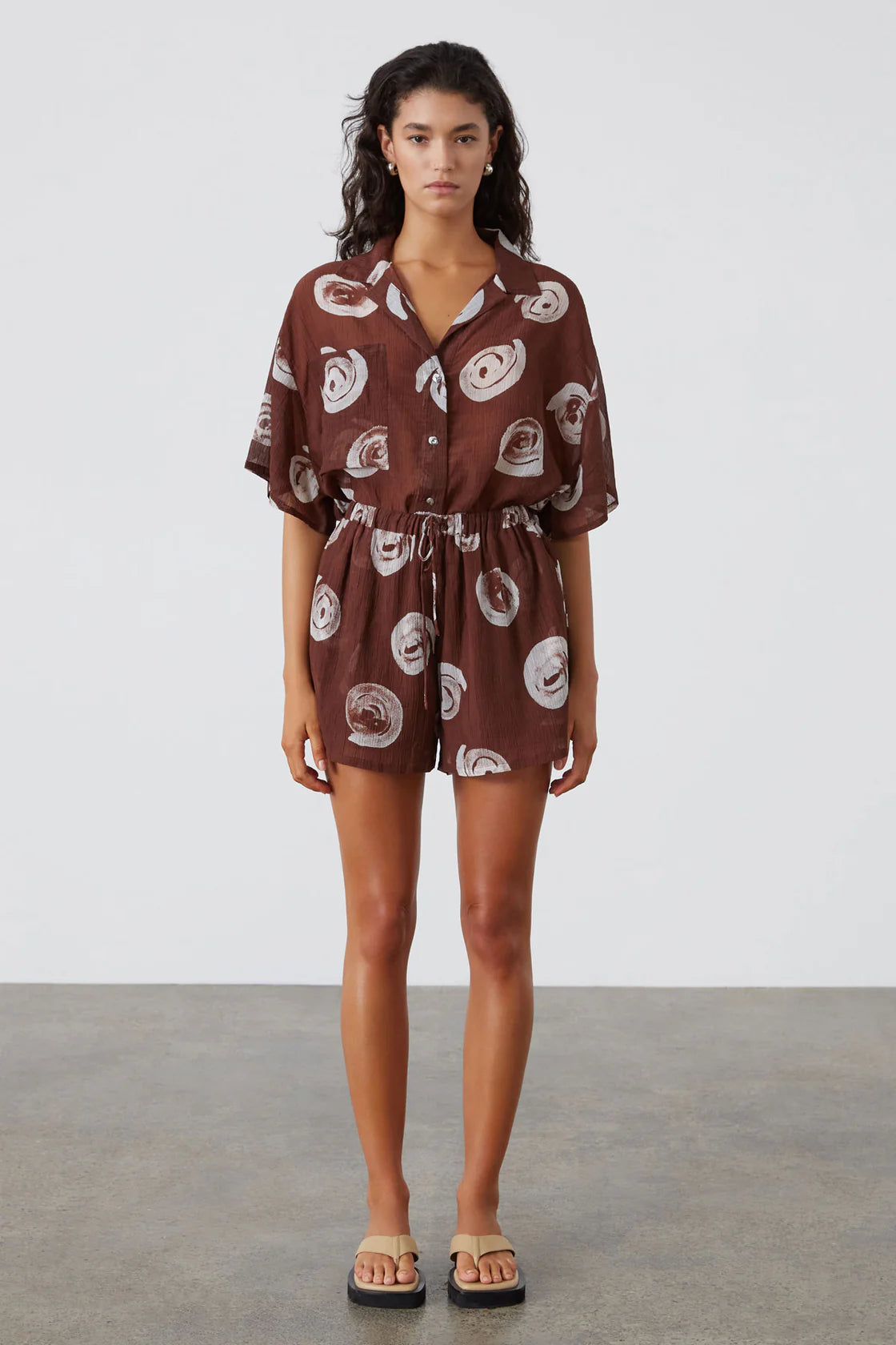 COCOA SWIRL TEXTURED SHORT - COCOA SWIRL