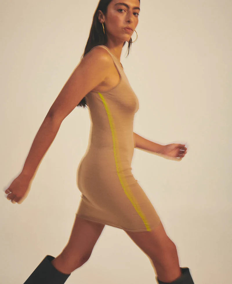 SHEER ESSENTIALS SLIP DRESS - NATURAL