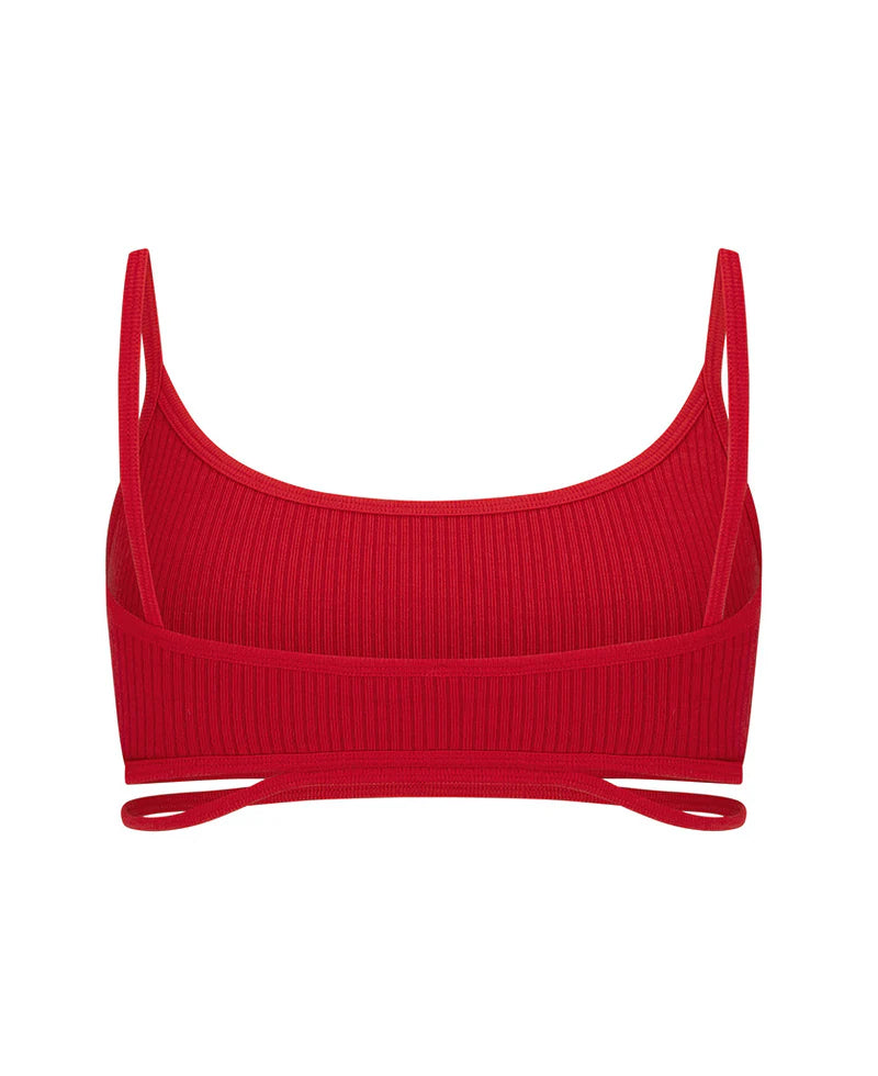 SPLICE WOOL BRALET - CRIMSON