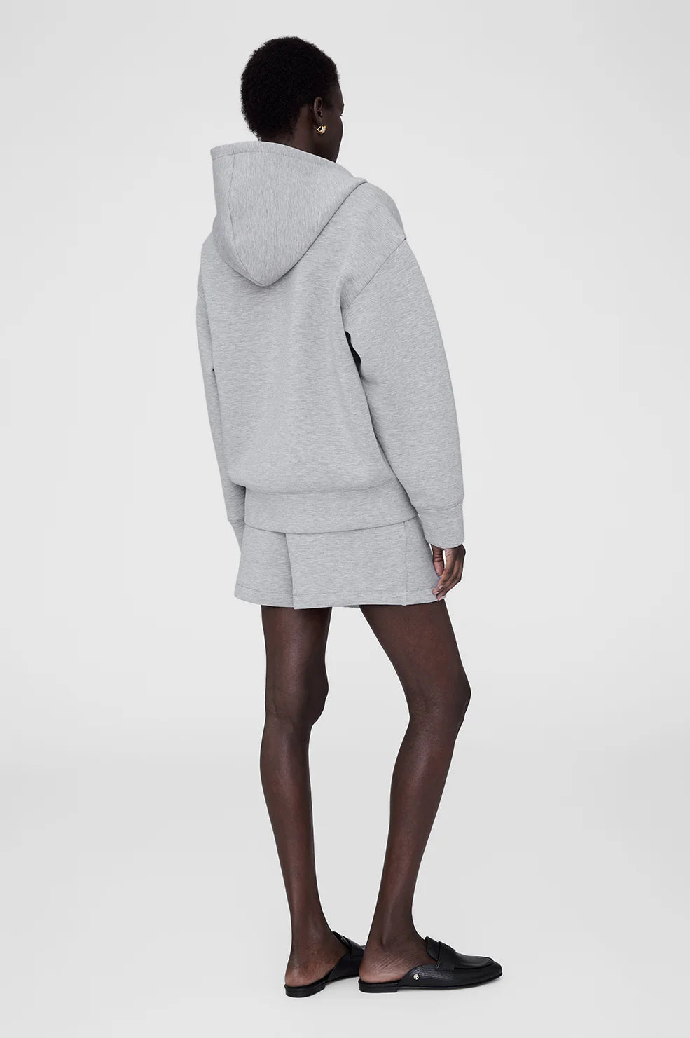 BOND ZIP UP HOODIE FRAMED MONOGRAM - HEATHER GREY