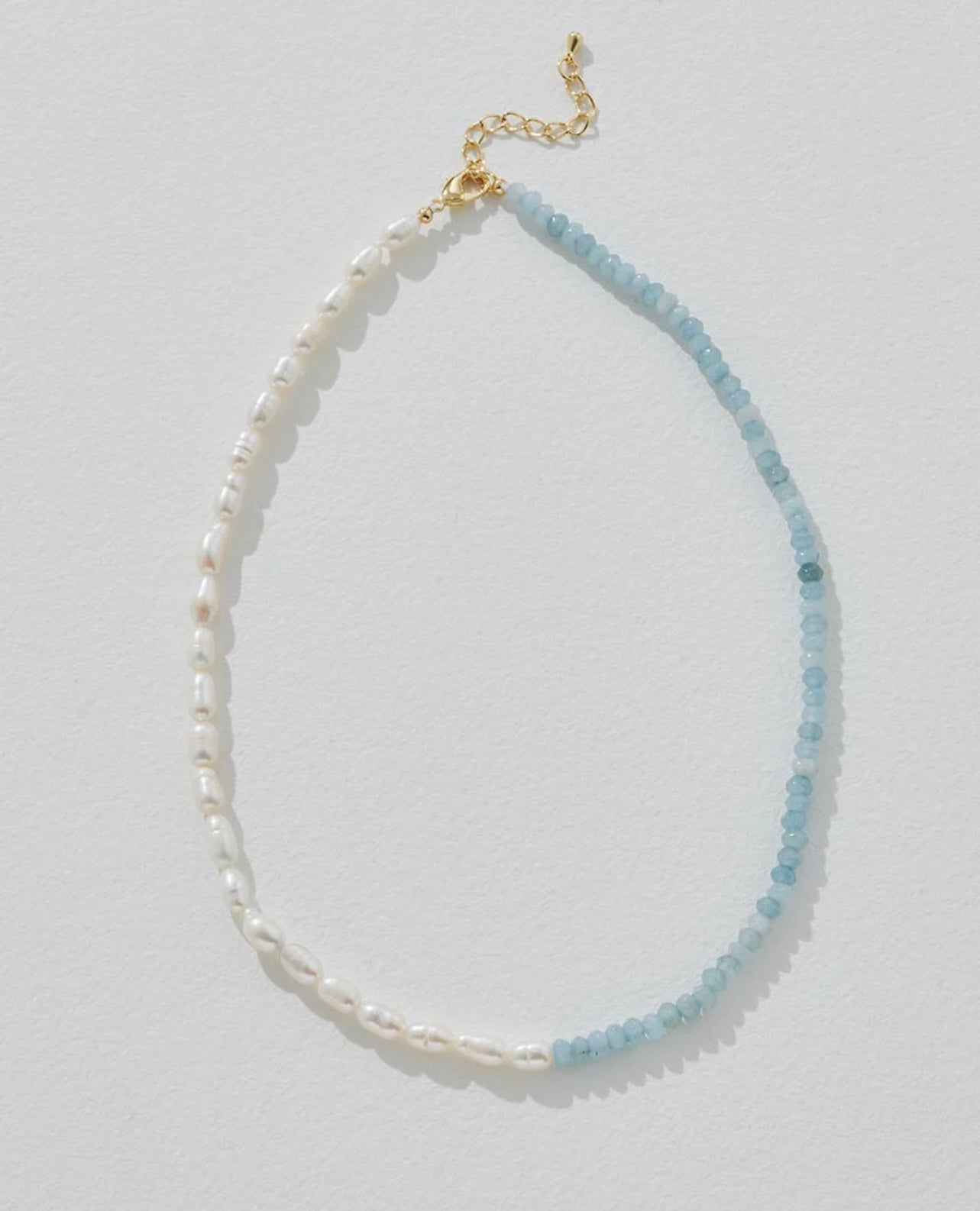 BIRTHSTONE PEARL STRAND NECKLACE - DECEMBER BLUE ZIRCONIA BEADS