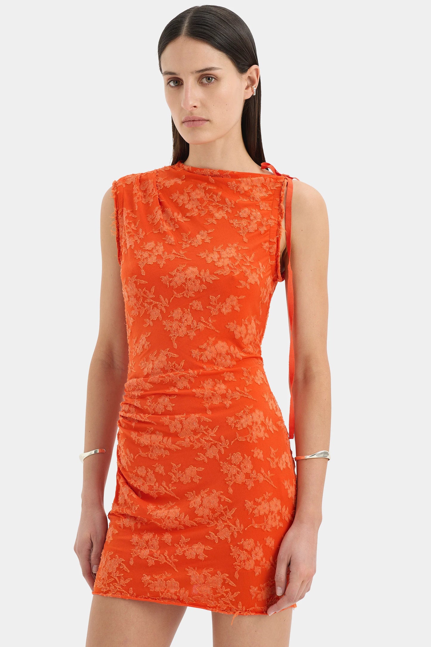 (PRE-ORDER) BLANCA MINI DRESS - PALMERA TANGERINE