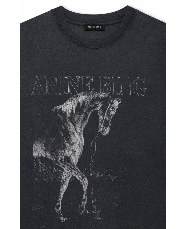 LILI TEE HORSE - WASHED BLACK