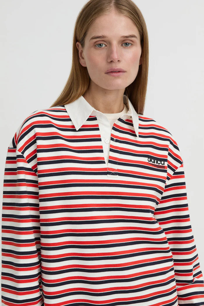 ELLIE POLO TOP - RED
