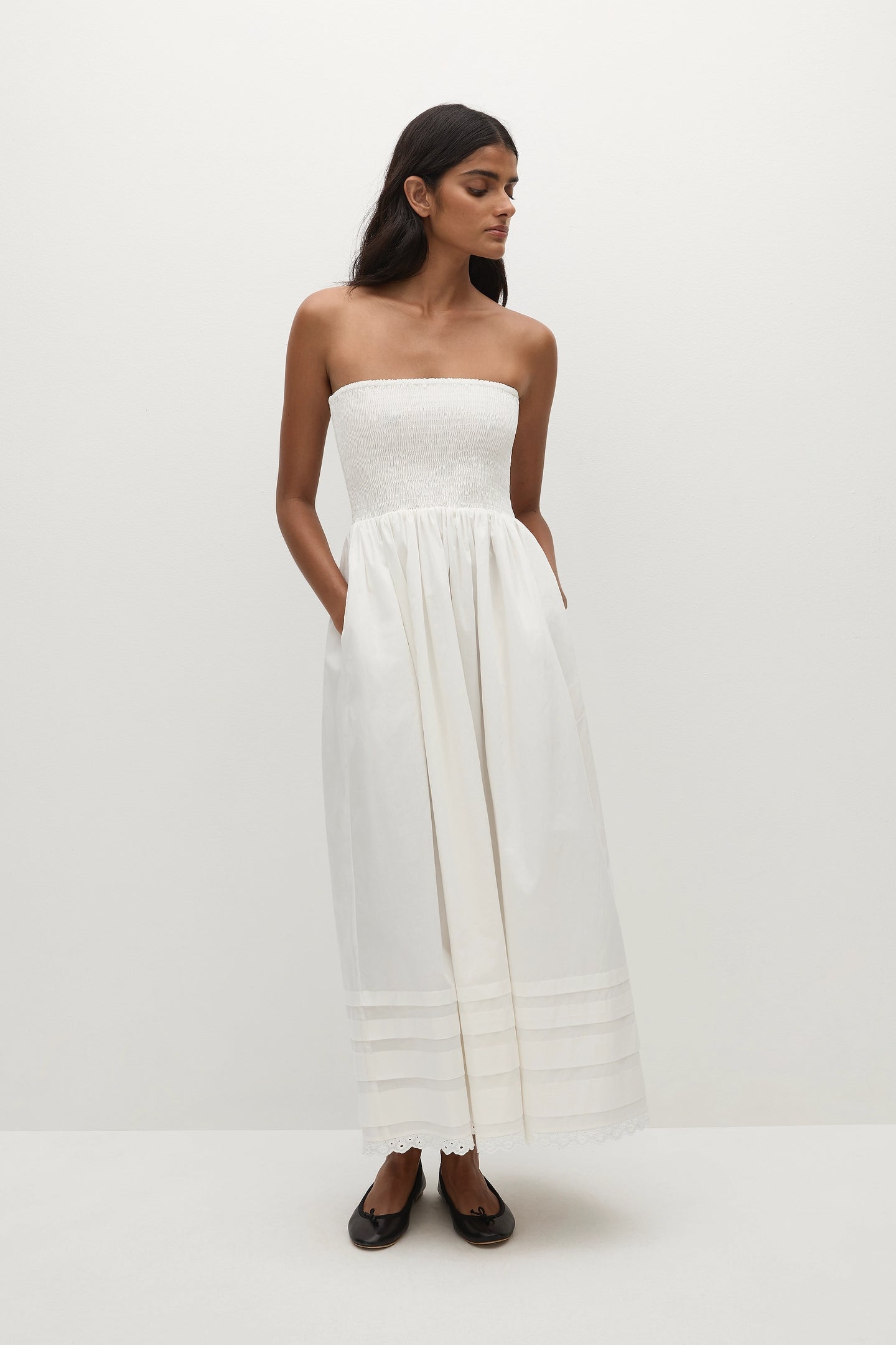 IBEN MIDI DRESS - WHITE