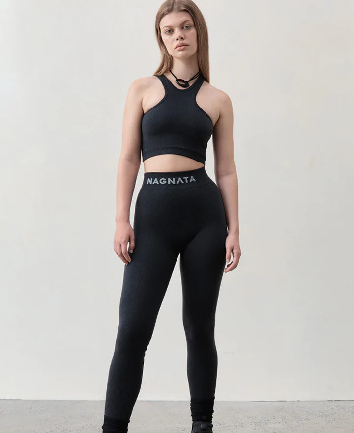YANG RIB LEGGING - BLACK/BLACK