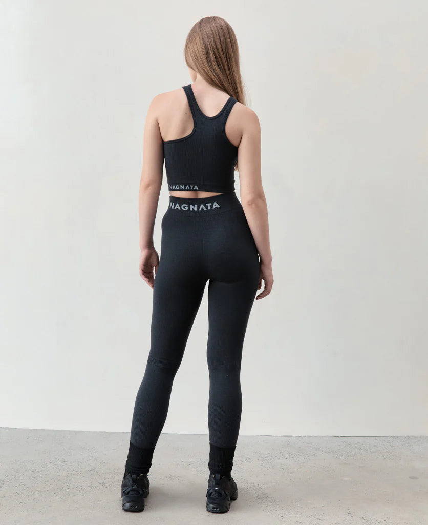 YANG RIB LEGGING - BLACK/BLACK