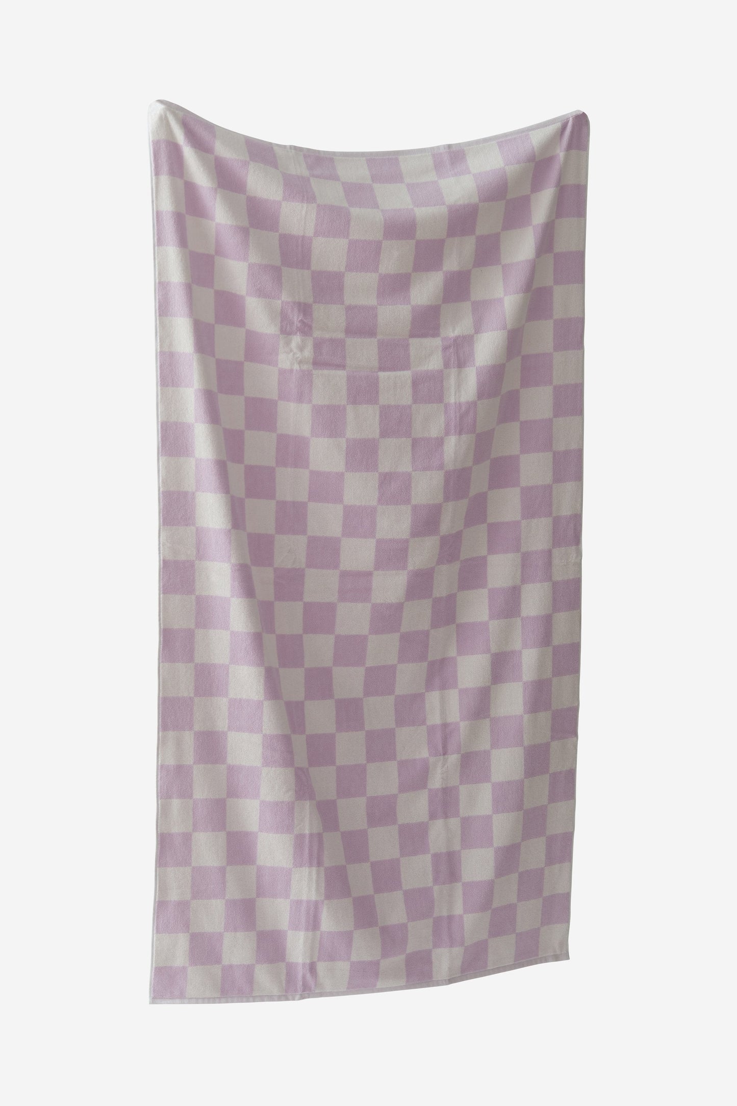 SINGLE LARGE TOWEL - LILAC BIG CHECK