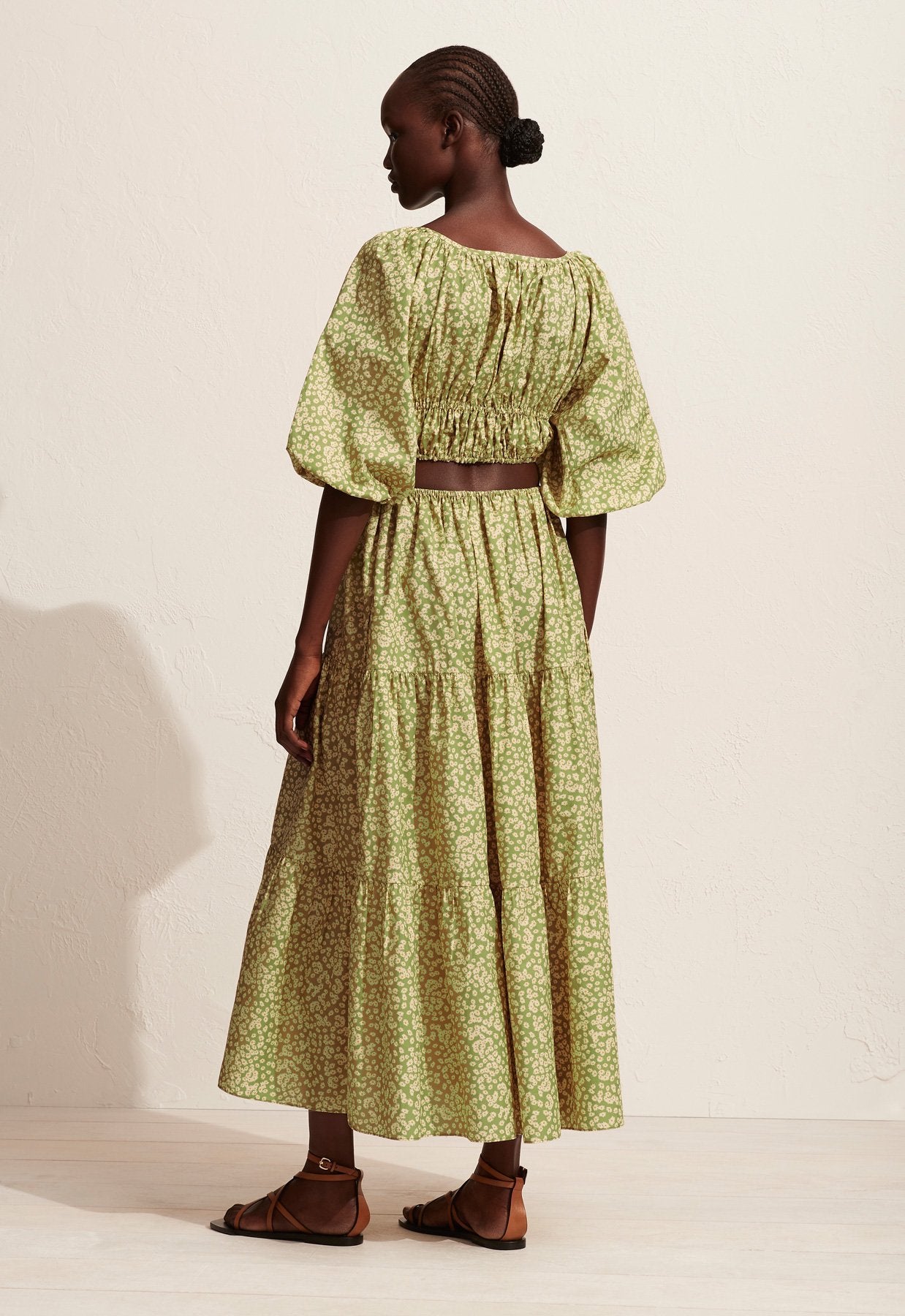 SHIRRED SCOOP BLOUSE - SPRING DAISY