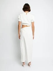 ROLLED UP TEE DRESS - NATURAL