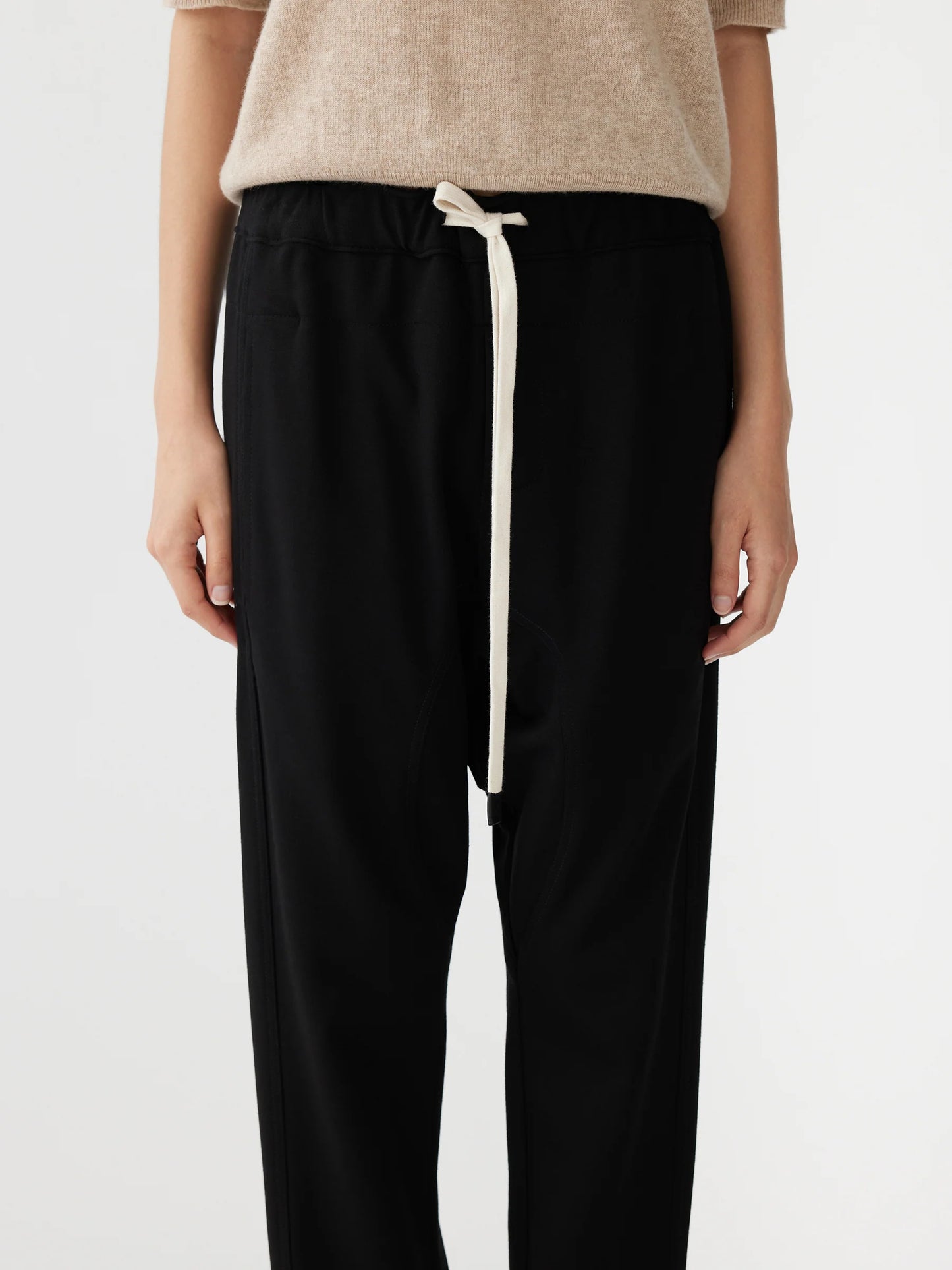 VISCOSE JERSEY RELAXED PANT - BLACK