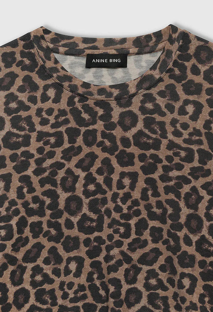 SYLVIE LONG SLEEVE TEE - BLACK AND BROWN LEOPARD