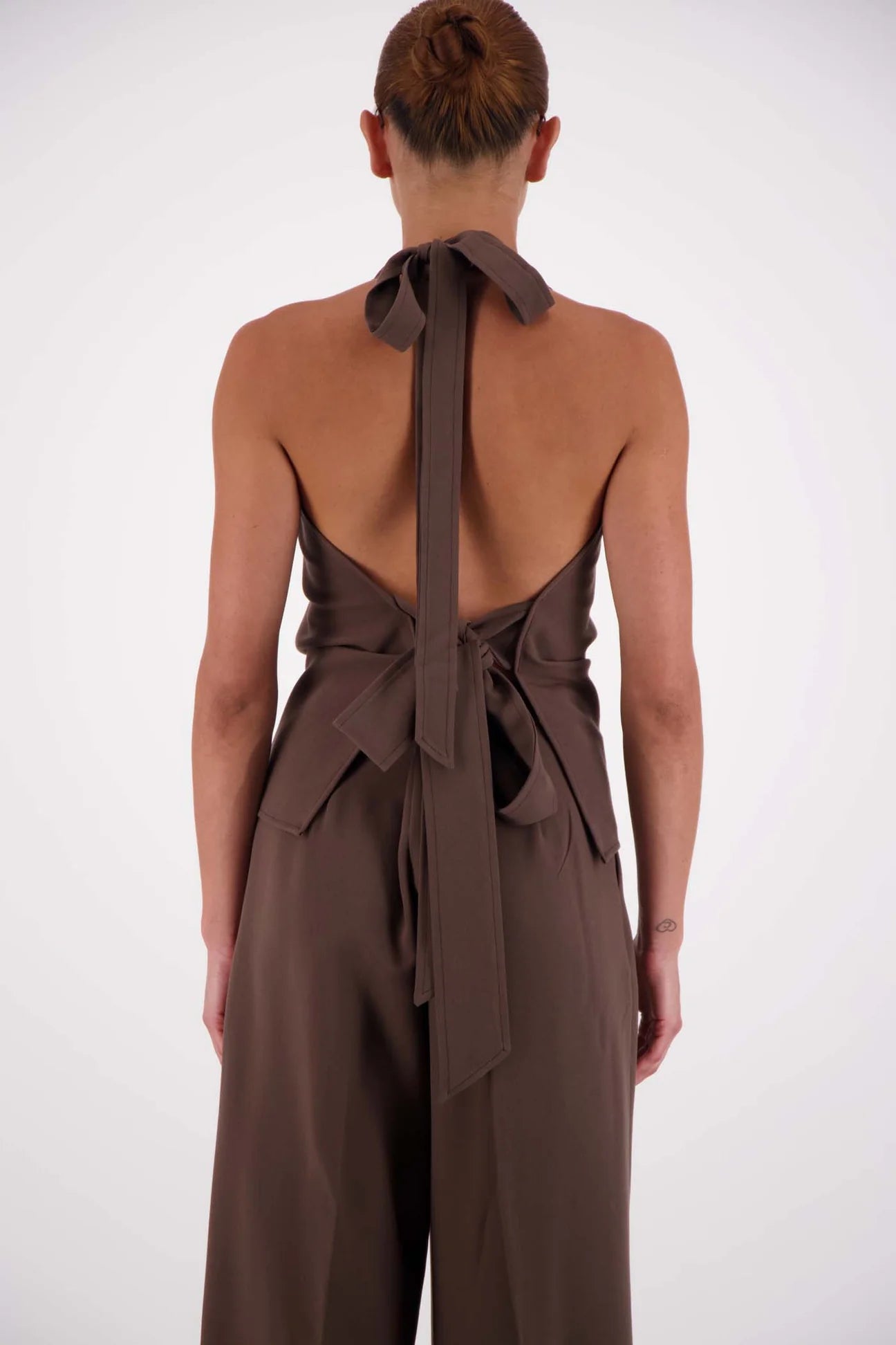 (PRE-ORDER) MELISSA TIE TOP - TAUPE