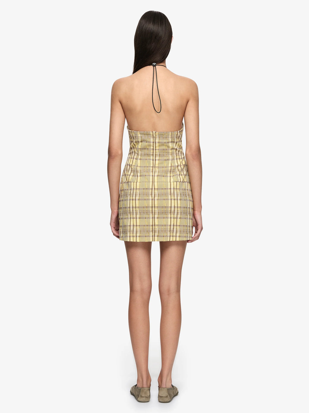 TESSELLATE MINI DRESS - CITRUS / TAUPE