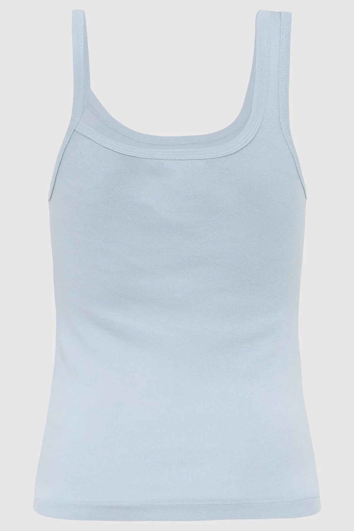 ORGANIC COTTON ASSYMETRIC TANK - STONE BLUE