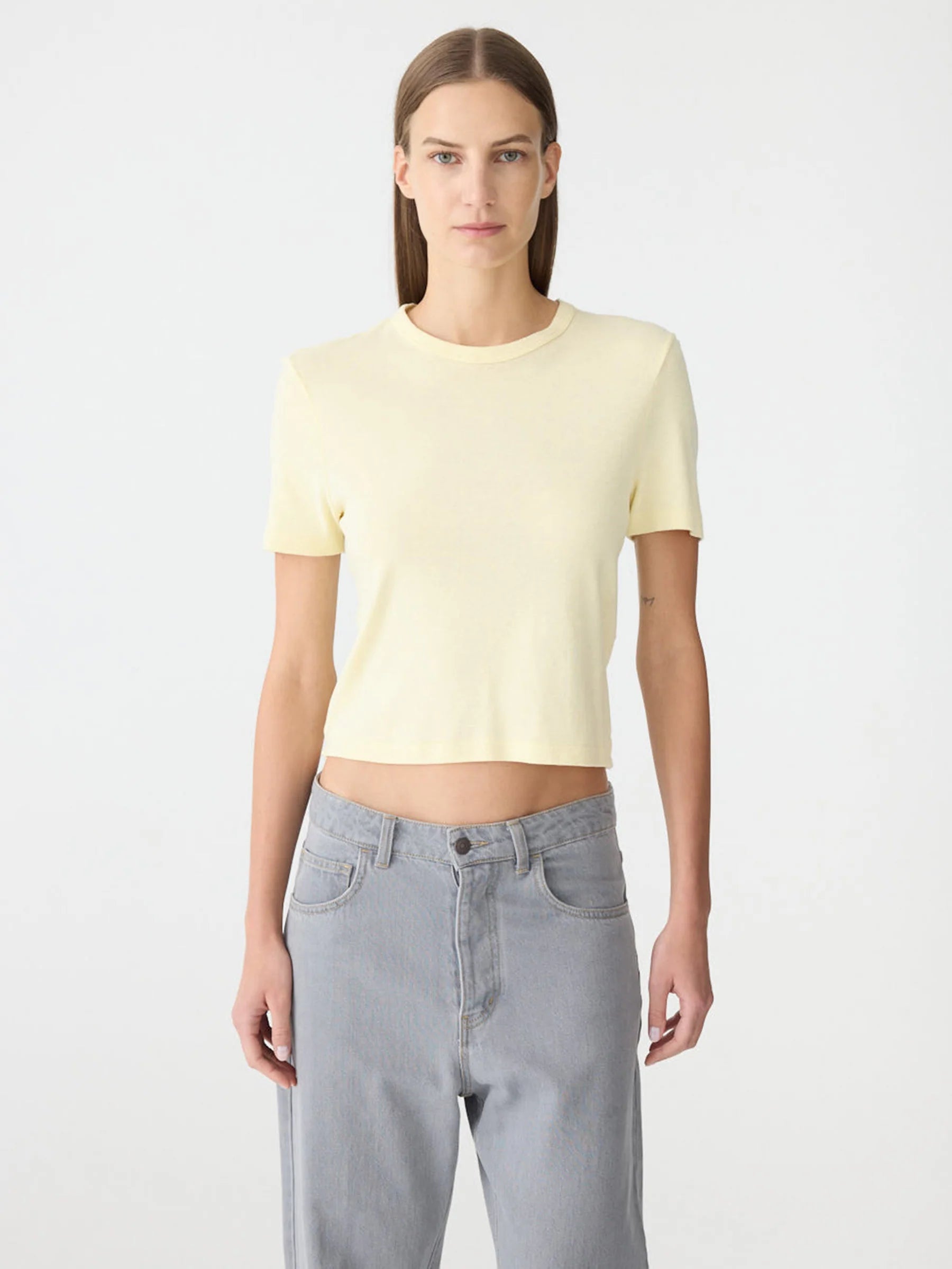 RIB BABY TSHIRT - LEMON SORBET